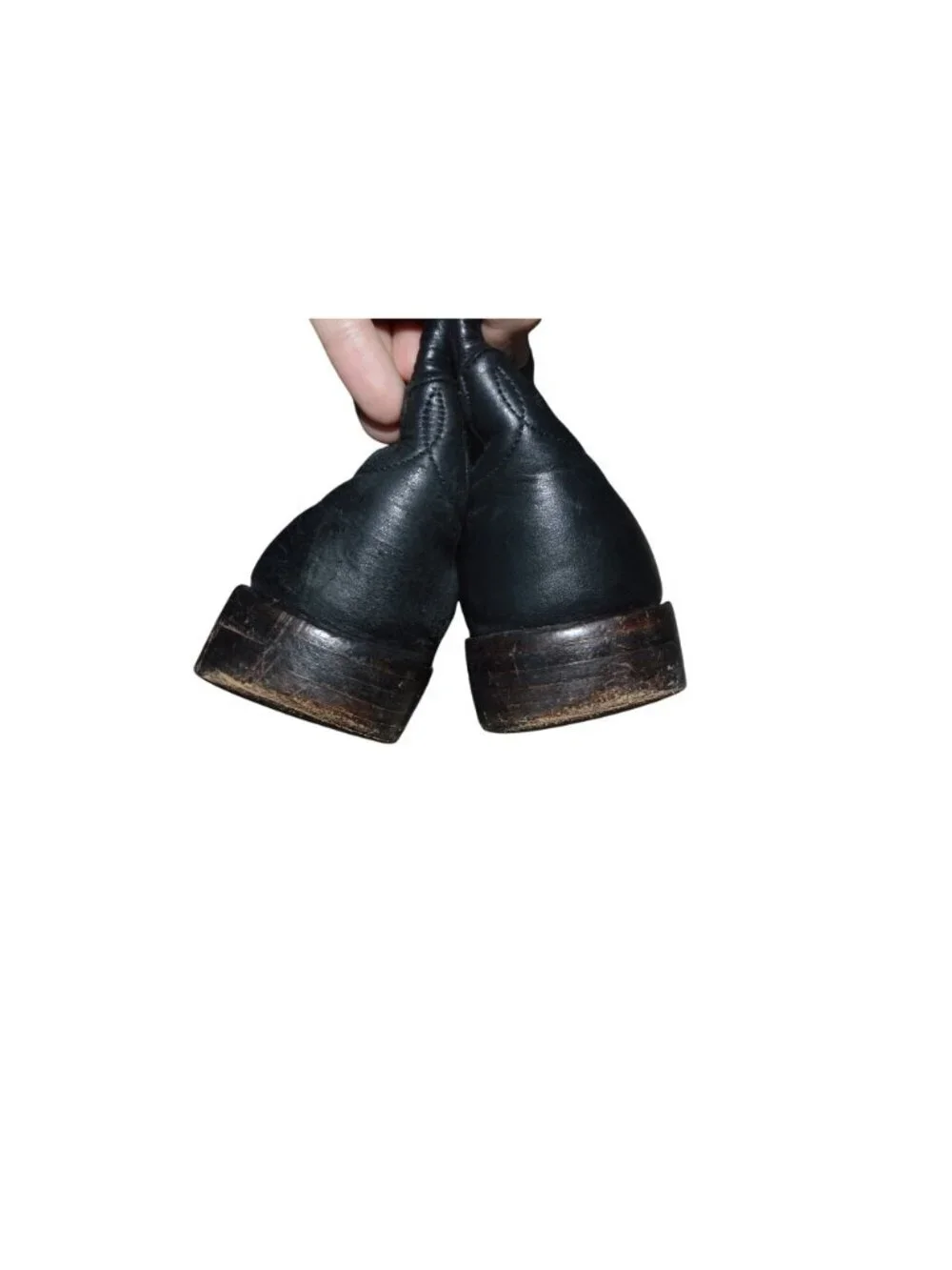 Anderson Bean Black Leather Western Ankle Boots Estimated Size Women's 6 - 6.5